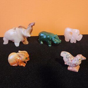 Stone animals set of 5